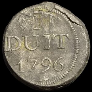 Netherlands East Indies VOC Indonesia Tin Duit 1796 XF Sharp Detail