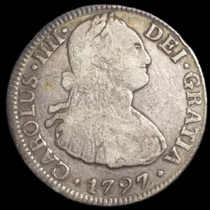 Mexico Spanish Colonial 2 Reales Carol Carolus IIII 1797 Mo FM Nice Toning