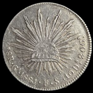 Mexico Second Republic 8 Reales 1881 Ga FS Guadalajara Mint Scarce
