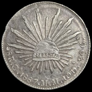 Mexico Second Republic 8 Reales 1887 Ca MM Chihuahua Mint Sharp Detail