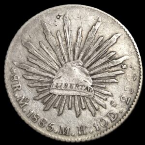 Mexico Second Republic 8 Reales 1885 Mo MH Mexico City Mint Sharp Detail