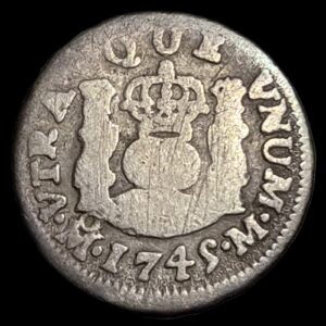Mexico Spanish Colonial 1/2 Real Two Pillar Philip V 1745 Mo M Mexico City Mint