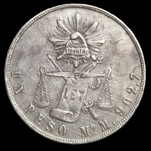 Mexico Second Republic 1 Un Peso 1870 Mo M Mexico City Mint Sharp Detail