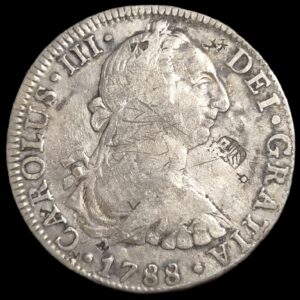 Mexico Spanish Colonial 8 Reales Carol Carolus III 1788 Mo FM Chinese Chopmark