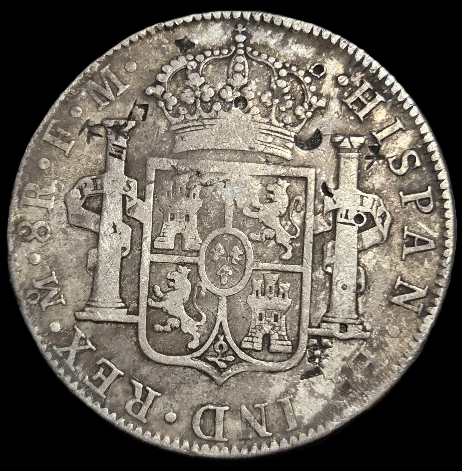 Mexico Spanish Colonial 8 Reales Carol Carolus III 1774 Mo FM Chinese Chopmark - Image 2