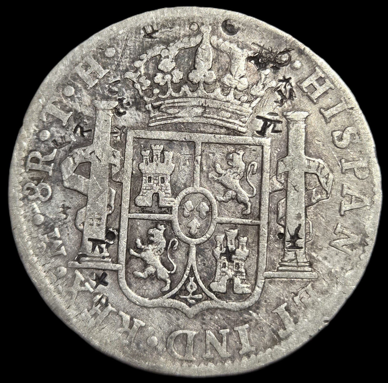 Mexico Spanish Colonial 8 Reales Carol Carolus IIII 1807 Mo TH Chinese Chopmark