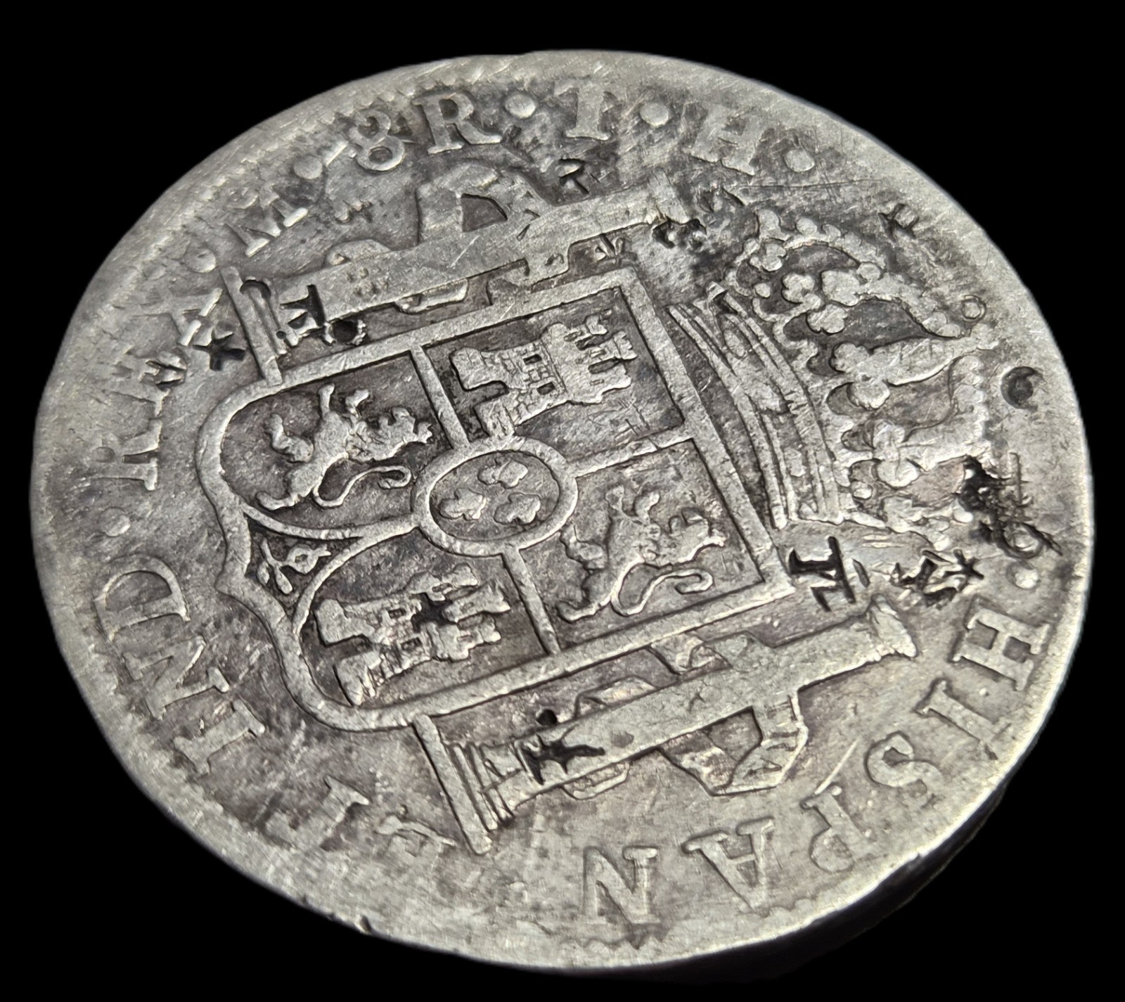Mexico Spanish Colonial 8 Reales Carol Carolus IIII 1807 Mo TH Chinese Chopmark - Image 3