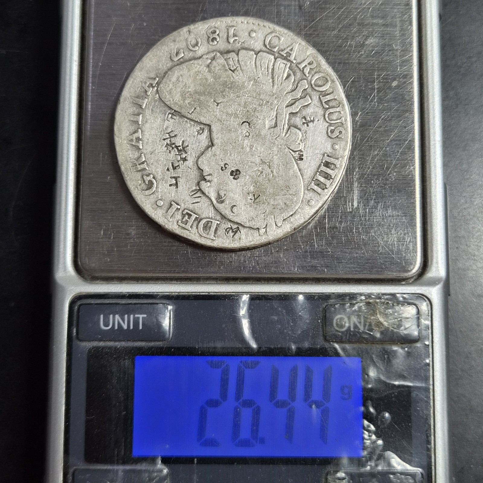 Mexico Spanish Colonial 8 Reales Carol Carolus IIII 1807 Mo TH Chinese Chopmark - Image 6
