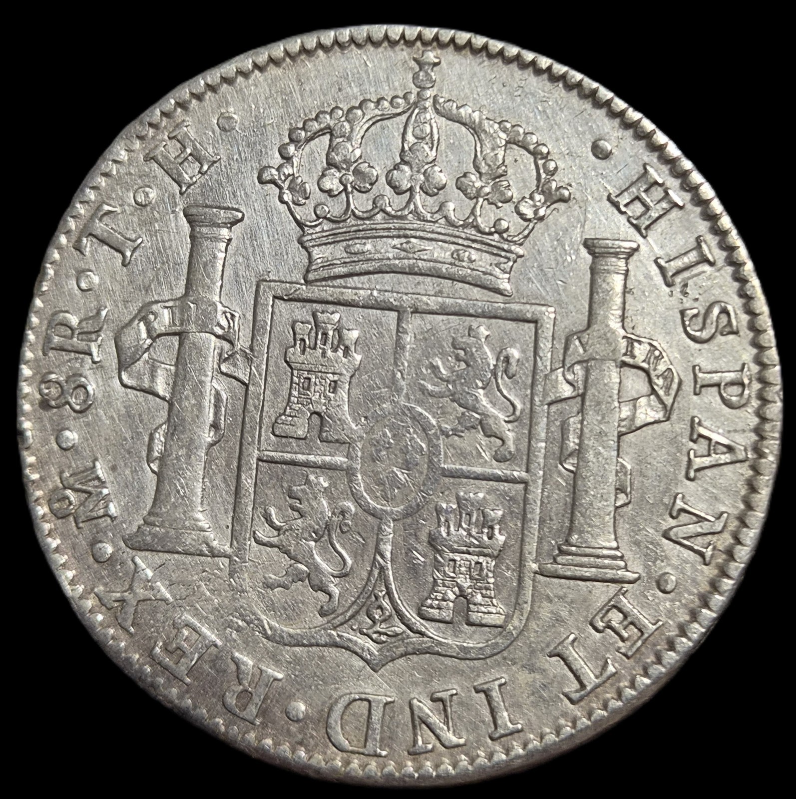 Mexico Spanish Colonial 8 Reales Carol Carolus IIII 1804 Mo TH Sharp Detail - Image 2
