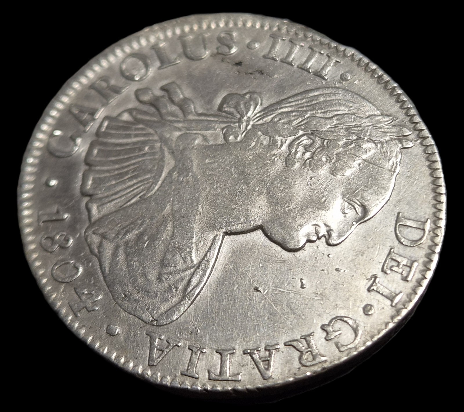 Mexico Spanish Colonial 8 Reales Carol Carolus IIII 1804 Mo TH Sharp Detail - Image 3