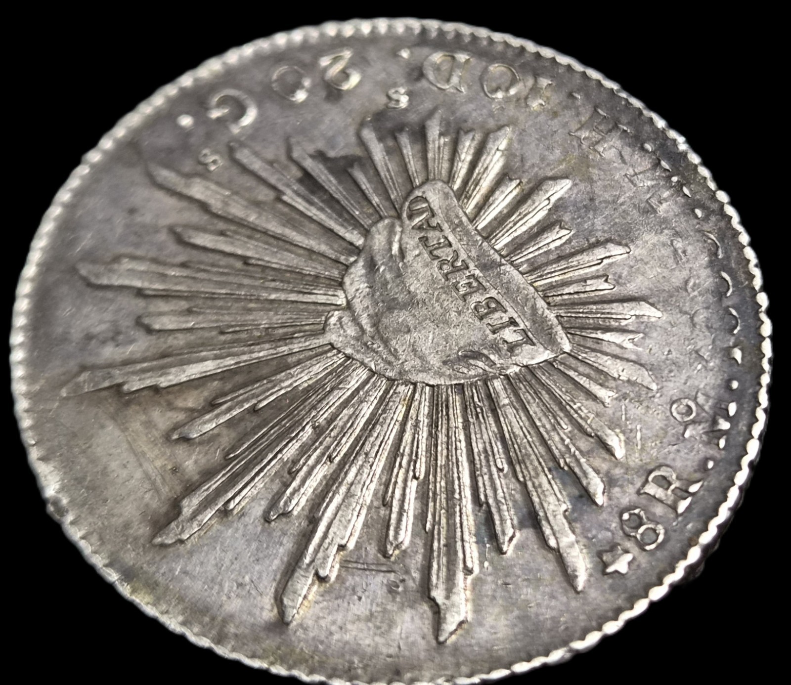 Mexico Second Republic 8 Reales 1883 Mo MH Mexico City Mint XF Sharp Detail - Image 3
