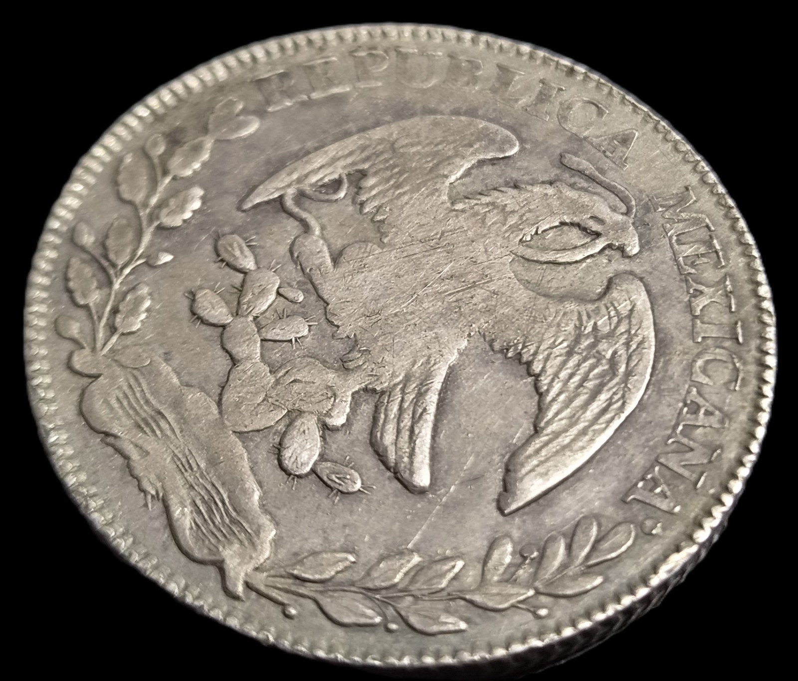 Mexico Second Republic 8 Reales 1878 Zs JS Zacatecas Mint XF Sharp Detail - Image 4