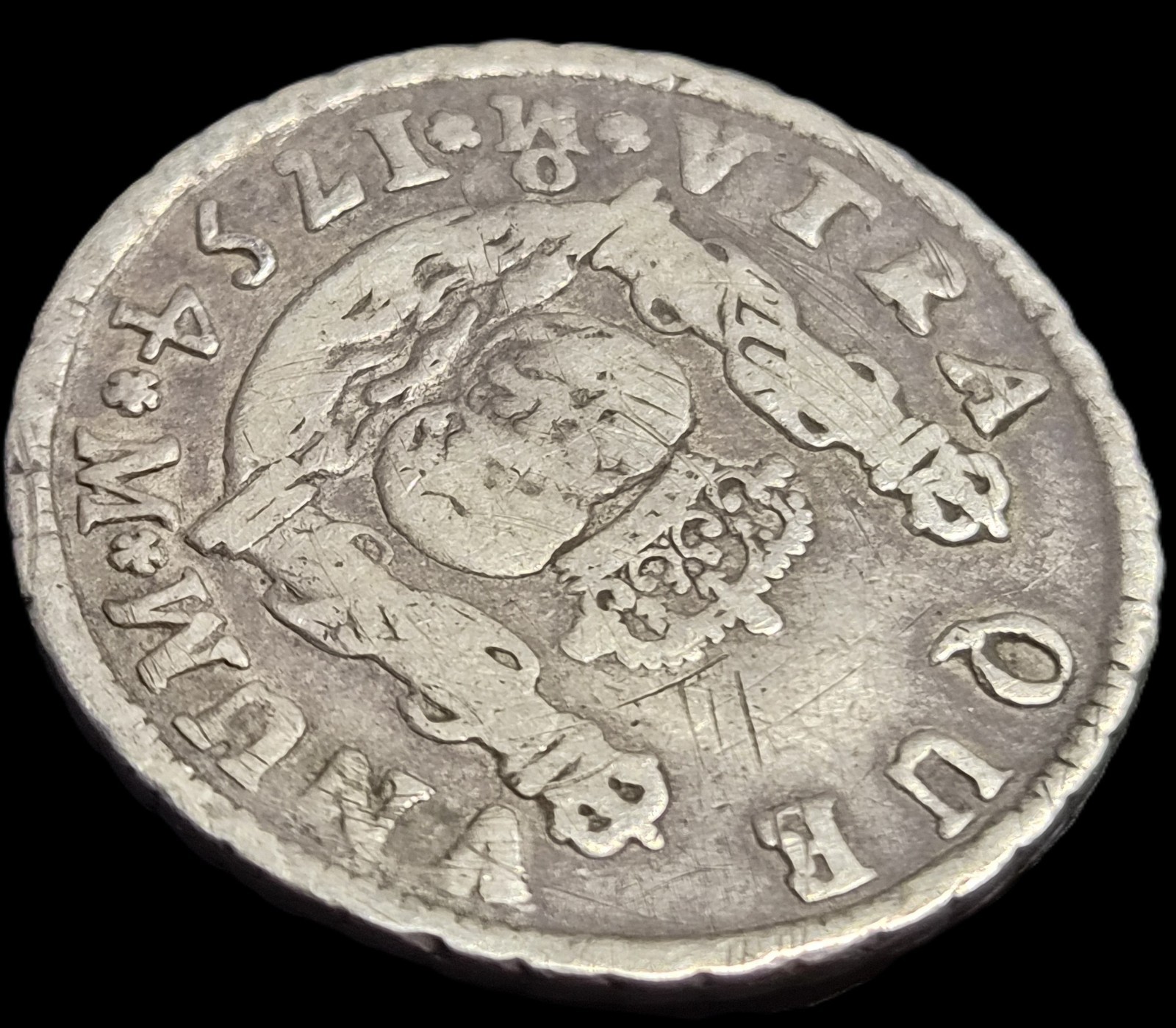 Mexico Spanish Colonial 2 Reales Two Pillar Ferdinand VI 1754 Mo M Mexico Mint - Image 3