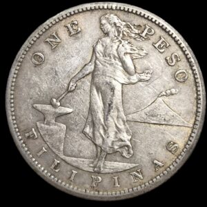 United States USA Philippines 1 Peso 1909-S San Francisco Mint aUNC