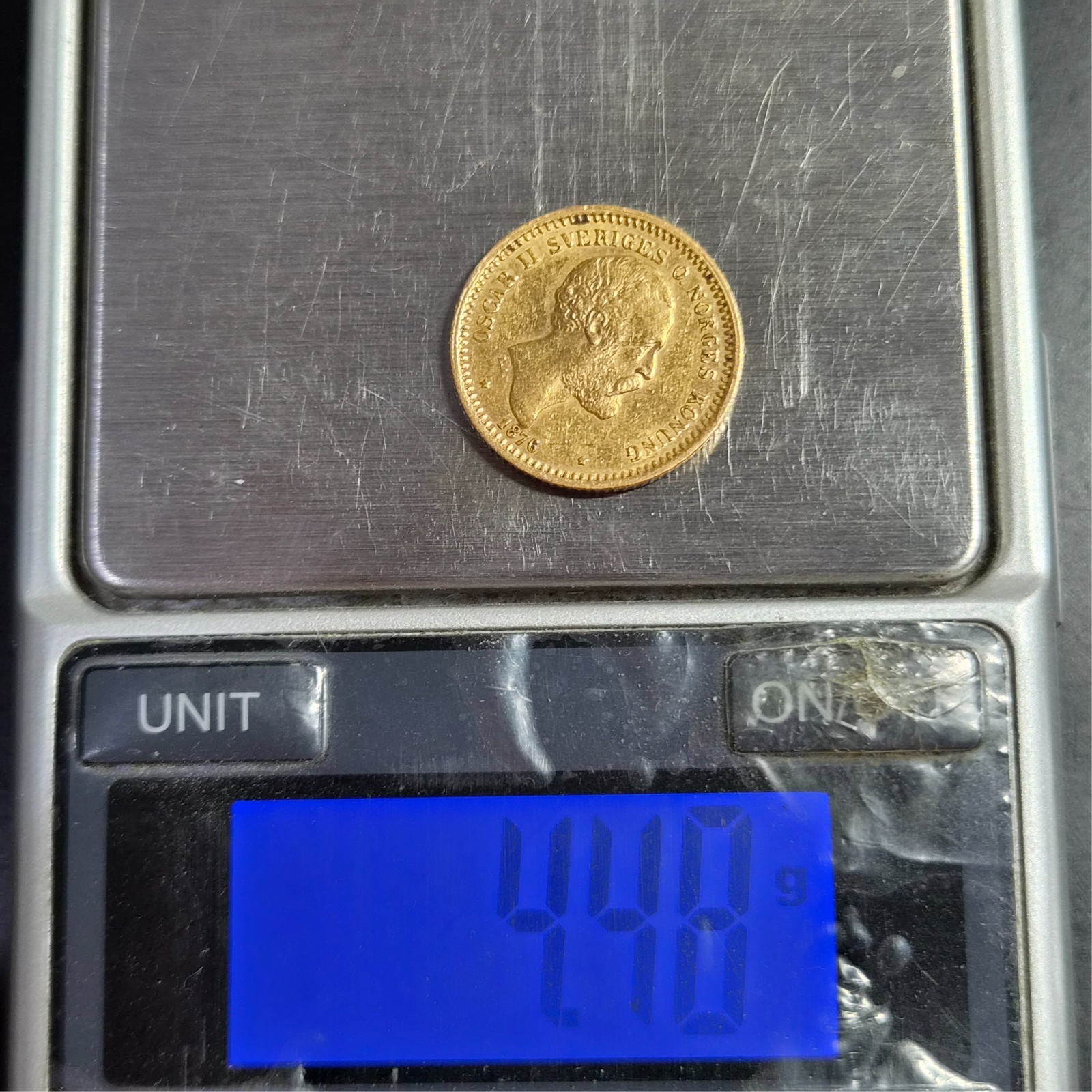 Sweden 10 Kronor Gold Oscar II 1876 XF Sharp Detail Low Mintage - Image 6