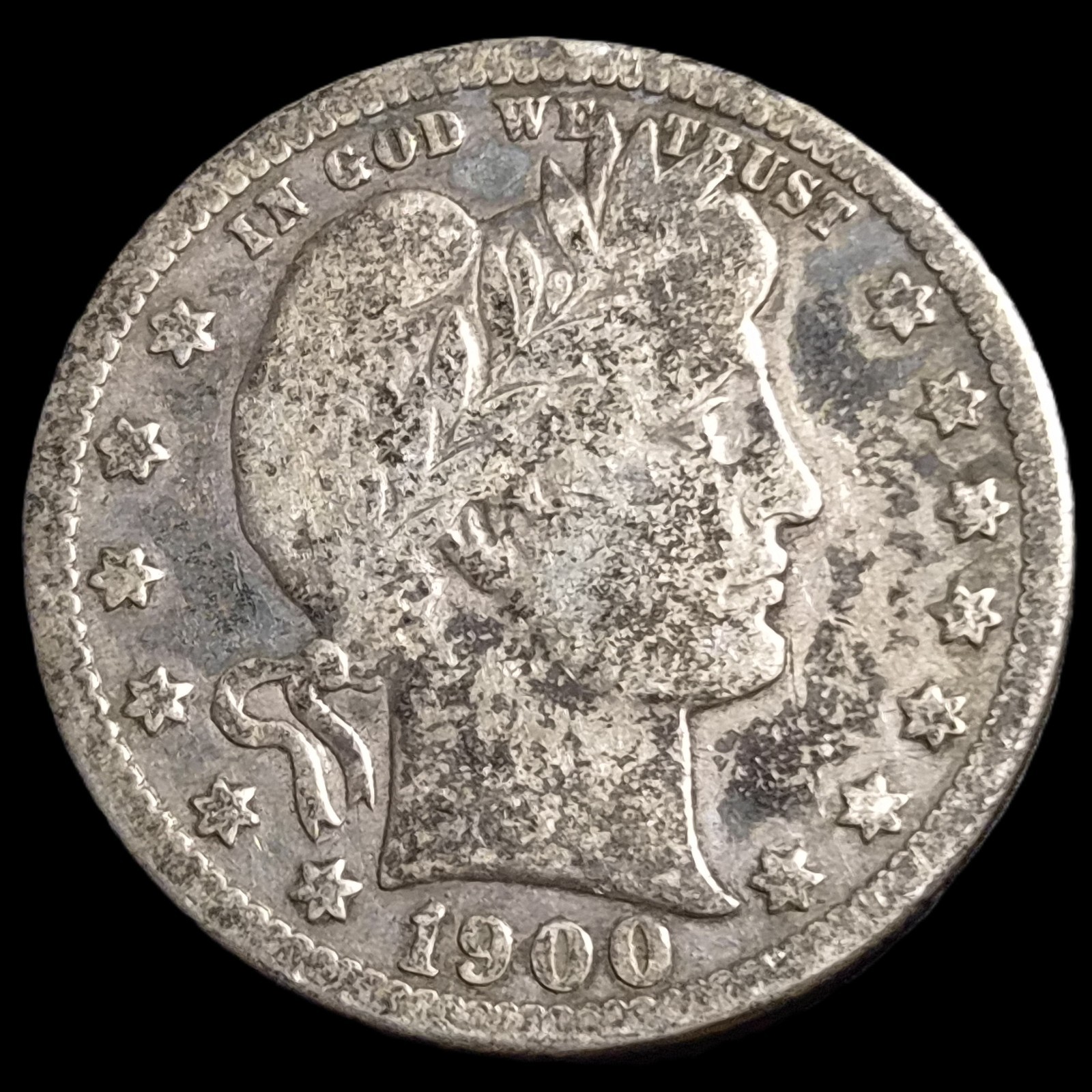 United States Quarter 1/4 Dollar Barber 1900-S 1900 S VF Rare Date