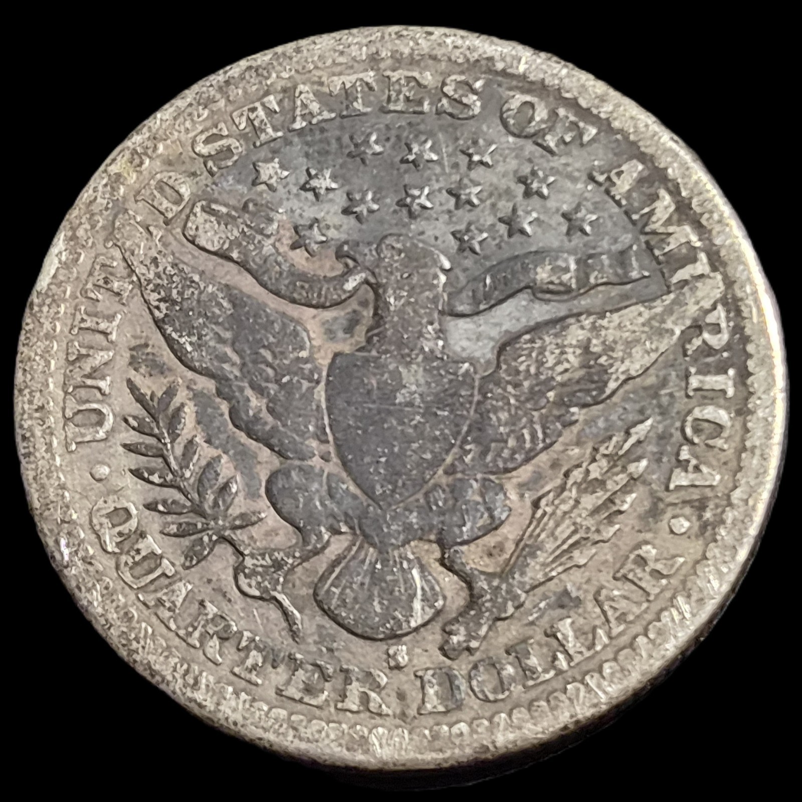 United States Quarter 1/4 Dollar Barber 1900-S 1900 S VF Rare Date - Image 2