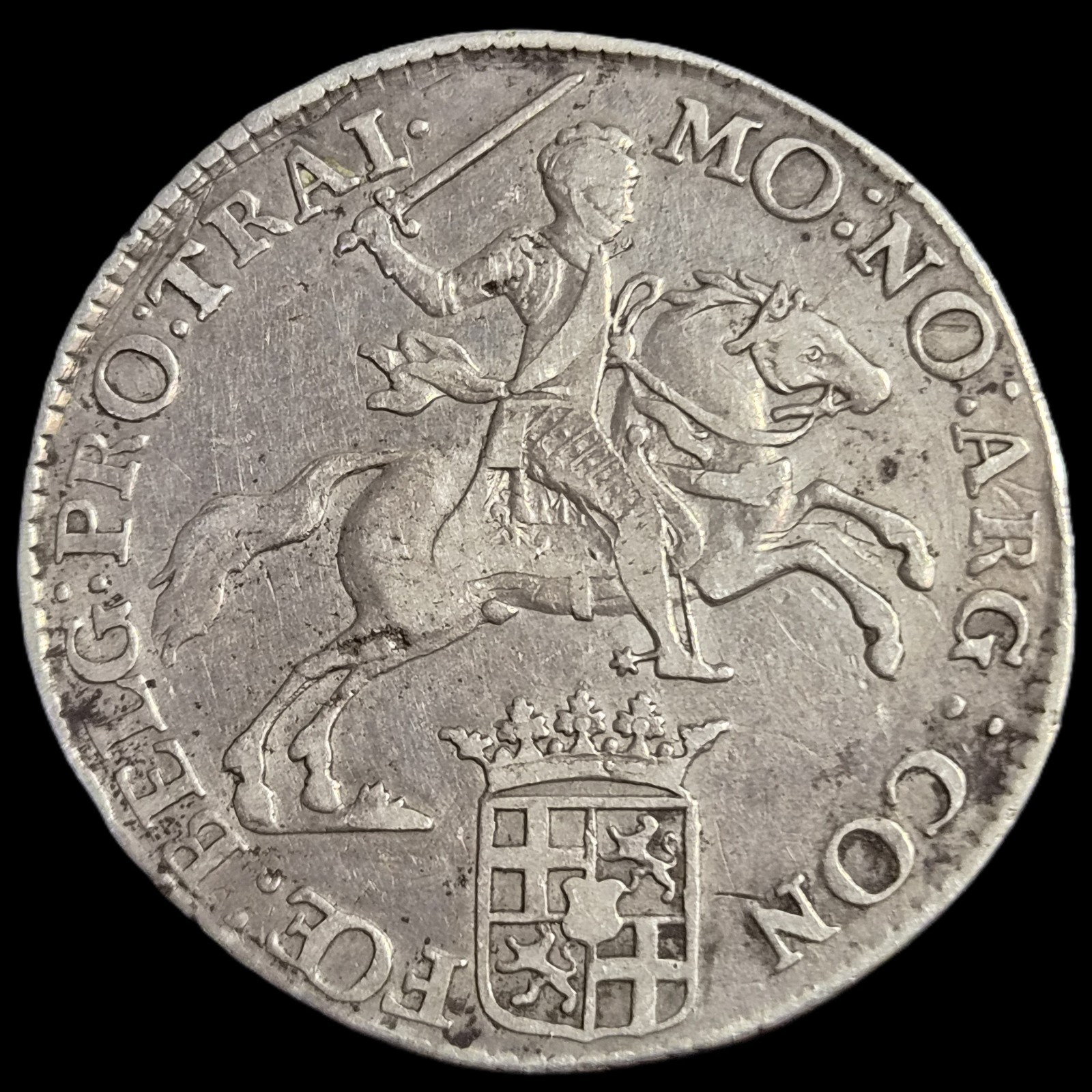 Netherlands Utrecht 1/2 Half Ducaton Silver Horse Rider 1776 XF IndependenceYear