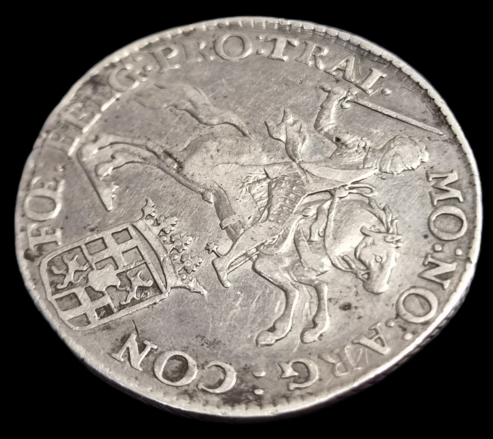 Netherlands Utrecht 1/2 Half Ducaton Silver Horse Rider 1776 XF IndependenceYear - Image 3