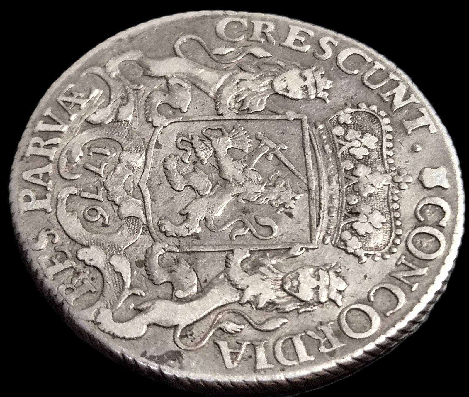 Netherlands Utrecht 1/2 Half Ducaton Silver Horse Rider 1776 XF IndependenceYear - Image 4