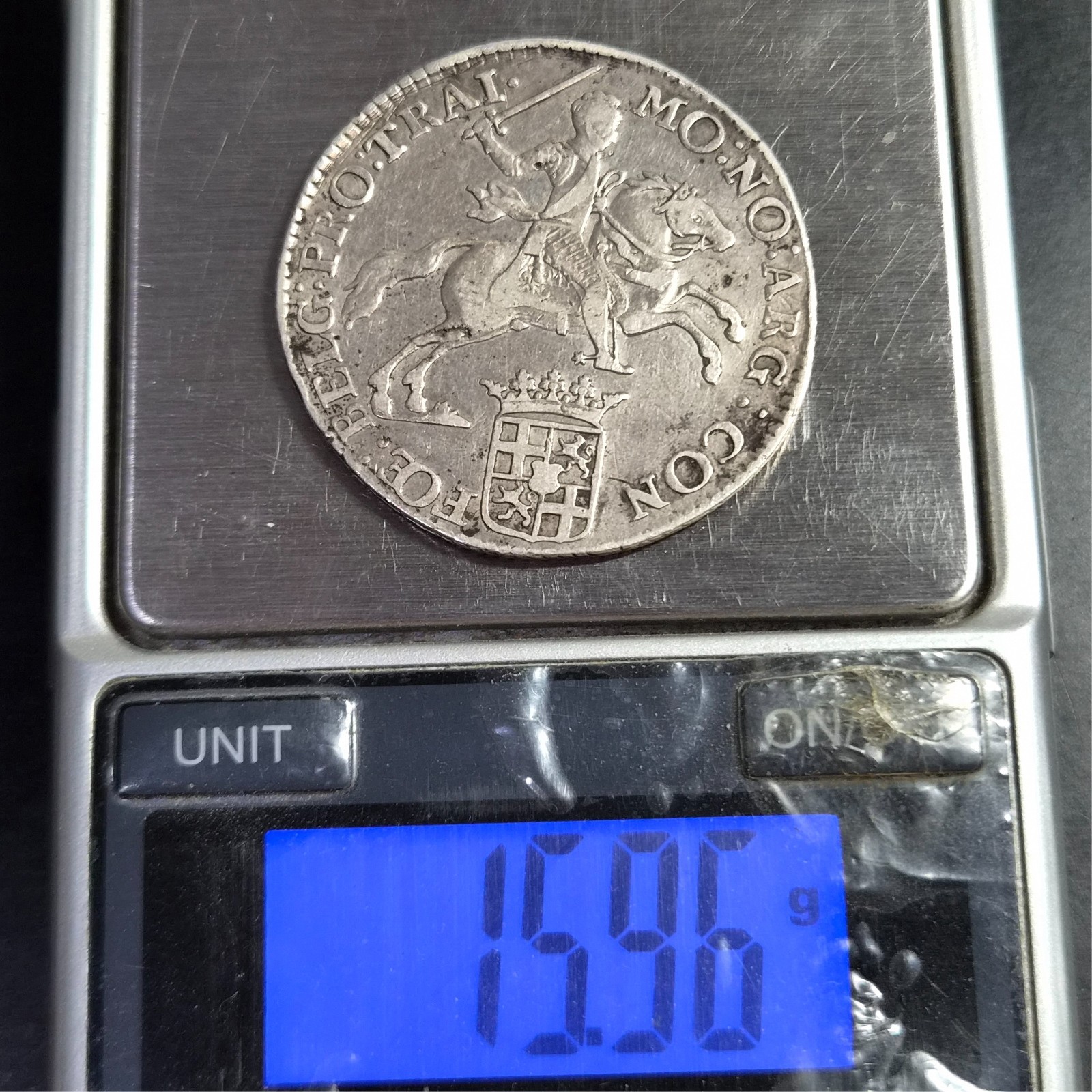 Netherlands Utrecht 1/2 Half Ducaton Silver Horse Rider 1776 XF IndependenceYear - Image 6