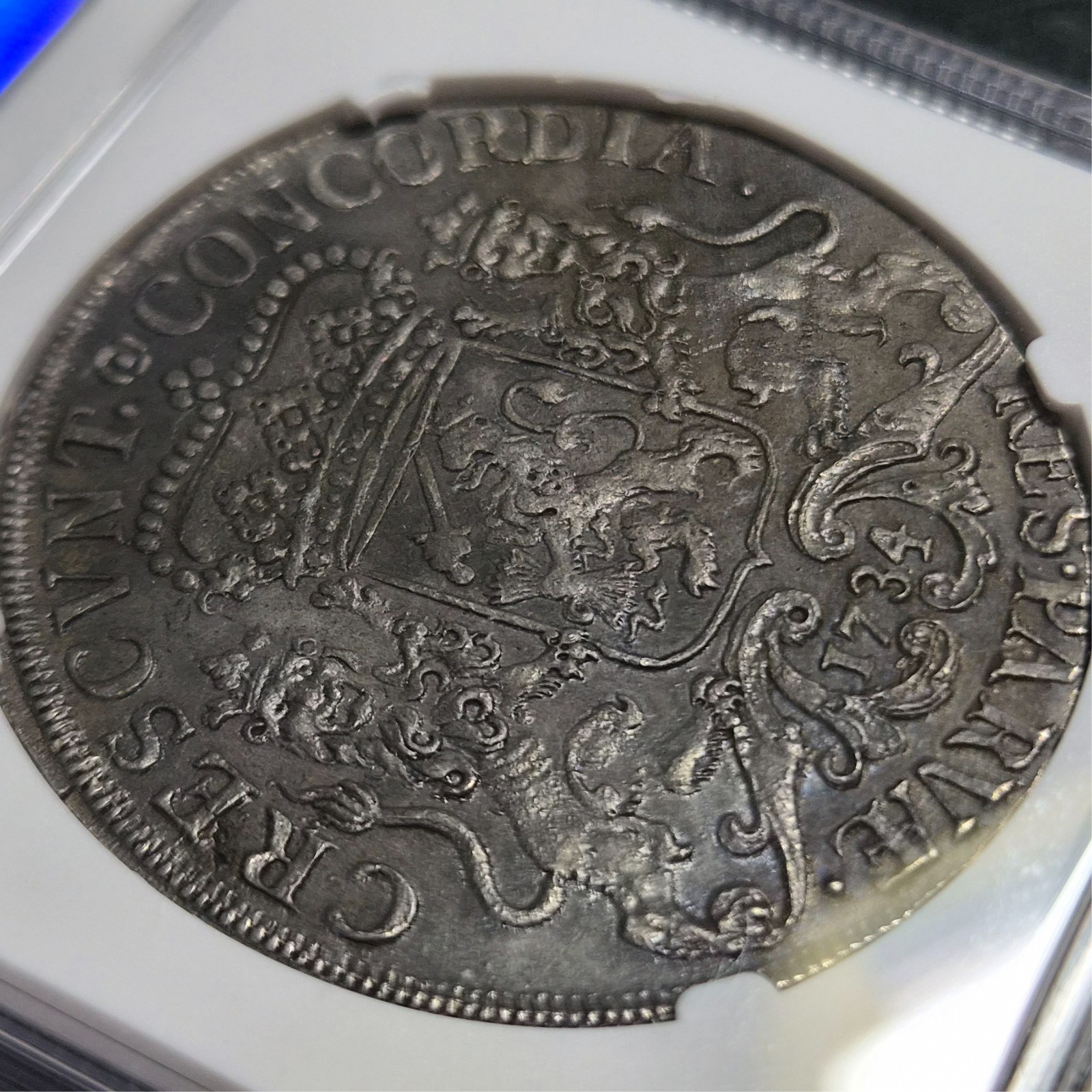 Netherlands Overyssel Ducaton Horse Rider 1734 NGC AU Details Ex Vliegenthart - Image 6