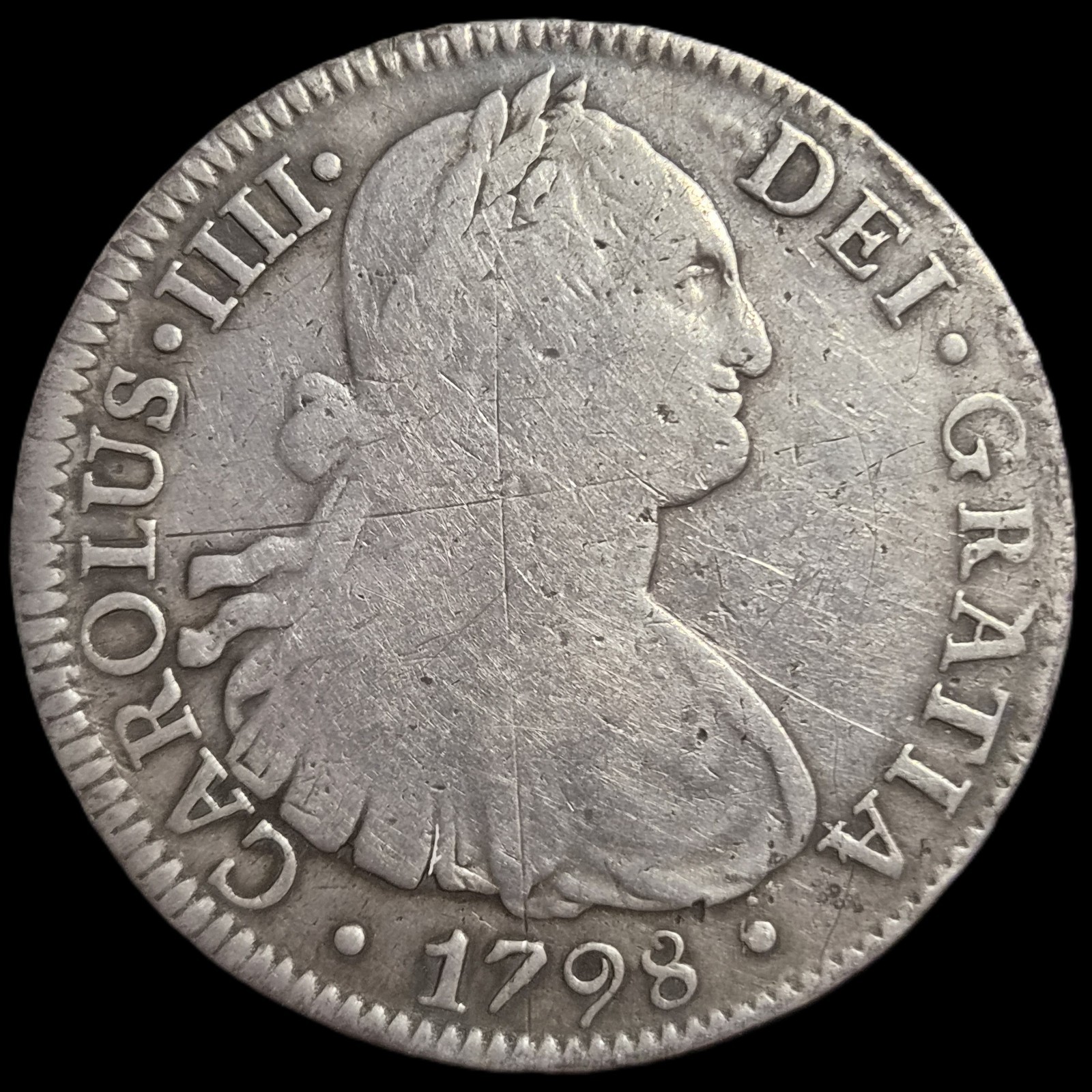 Mexico Spanish Colonial 8 Reales Carol Carolus IIII 1798 Mo FM Mexico City Mint