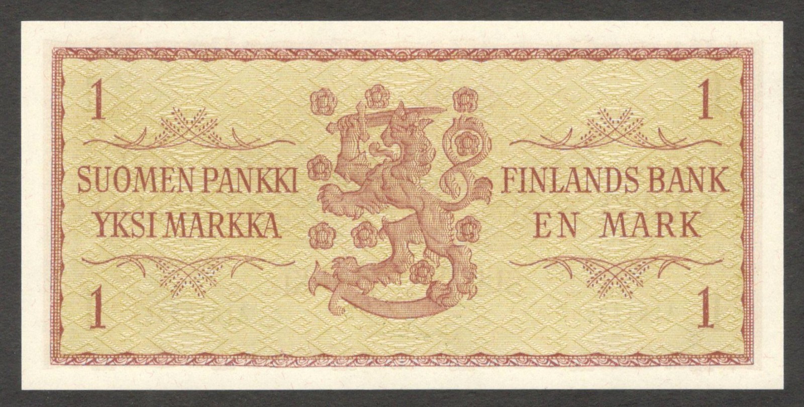 Finland 1 Markka Wheat Brown Karjalainen & Aranko P-98a(24) 1963 UNC - Image 2