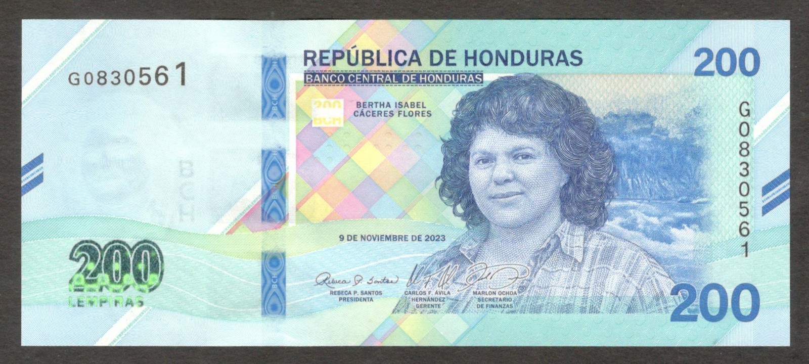 Honduras 200 Lempiras Bertha Isabel Flores P-114 2023 / 2026 UNC - Image 5