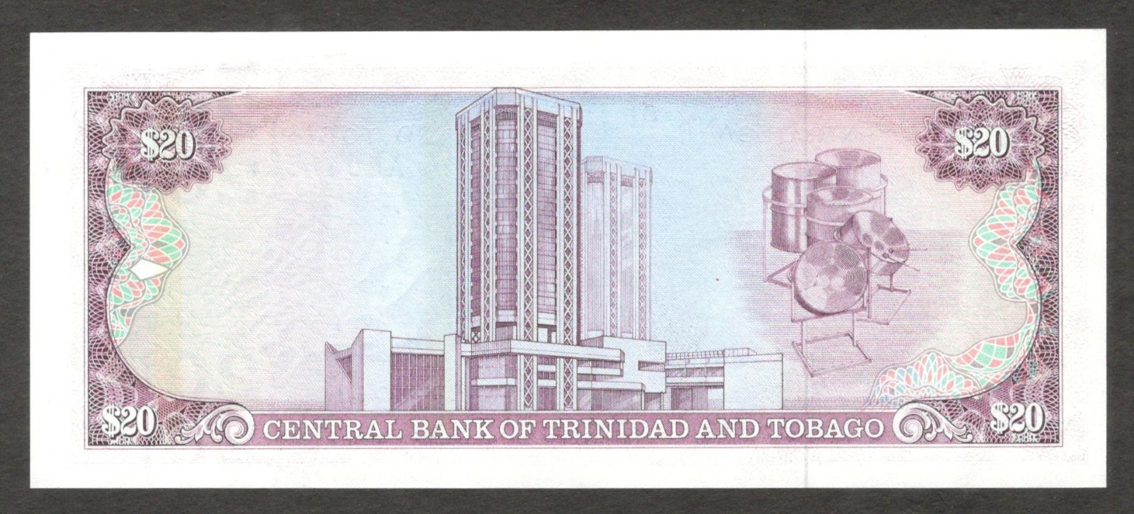 Trinidad & Tobago 20 Dollars E.A. Bobb P-39a 1985 UNC Scarce Signature - Image 2