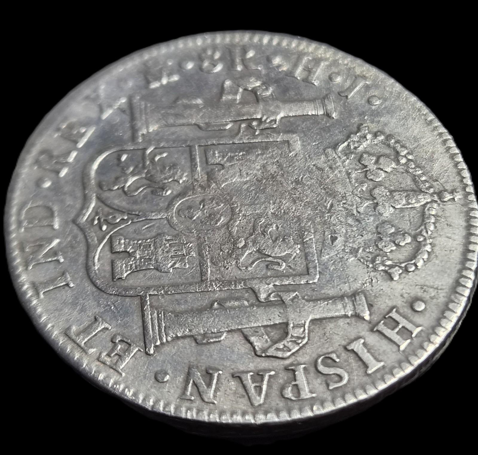 Mexico Spanish Colonial 8 Reales Ferdin Ferdinand VII 1810 Mo HJ Black Patina - Image 4