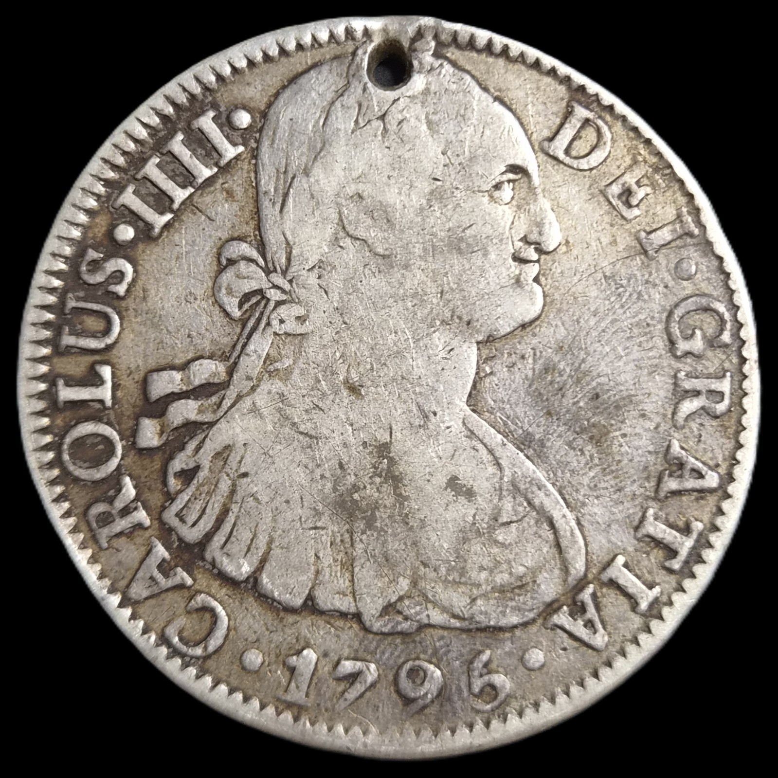 Mexico Spanish Colonial 8 Reales Carol Carolus IIII 1796 Mo FM Mexico City Mint
