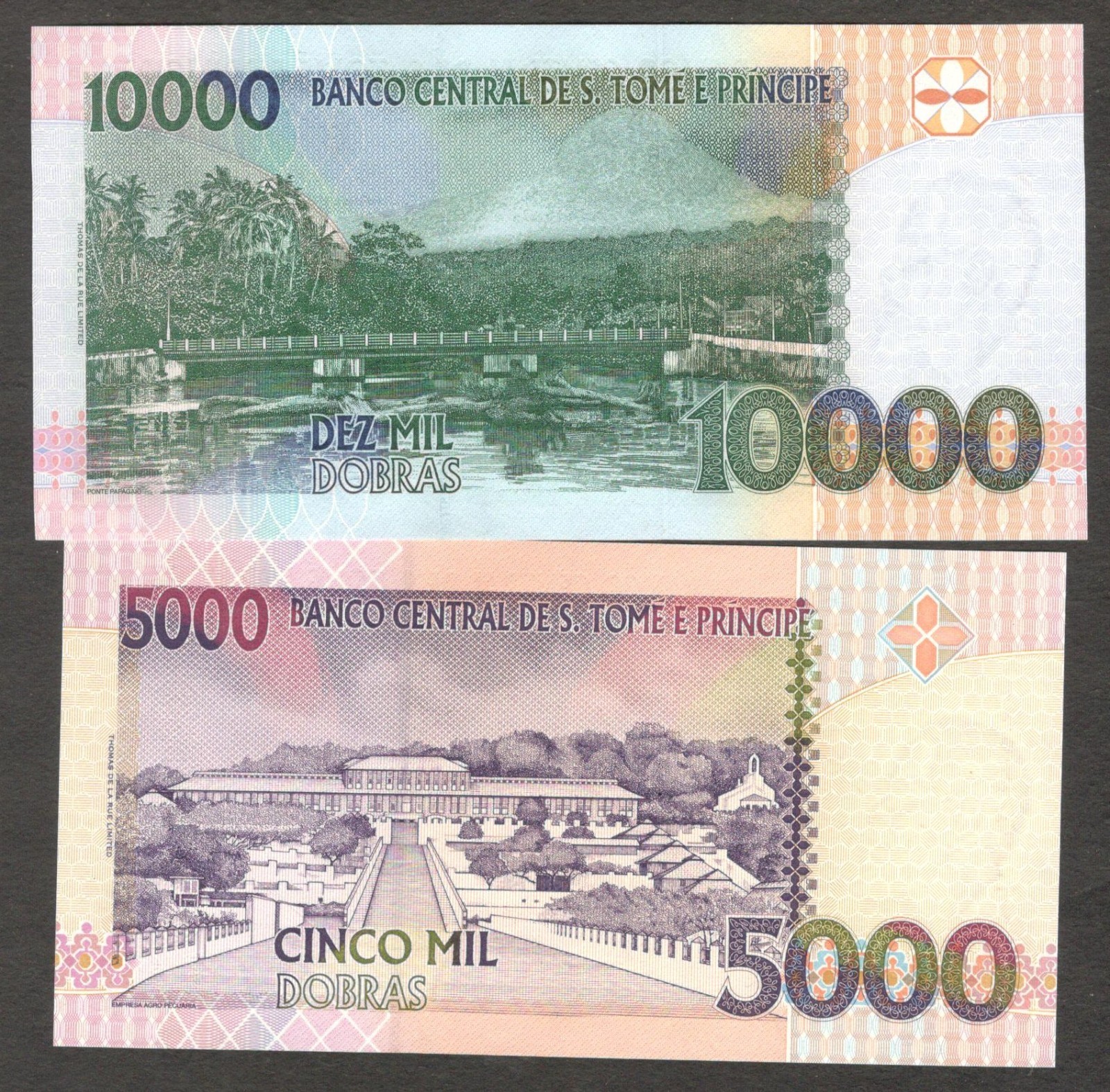 Saint Thomas Sao Tome Set 5 Pcs 5000 10000 20000 50K 100K Dobras 1996 - 2013 UNC - Image 6