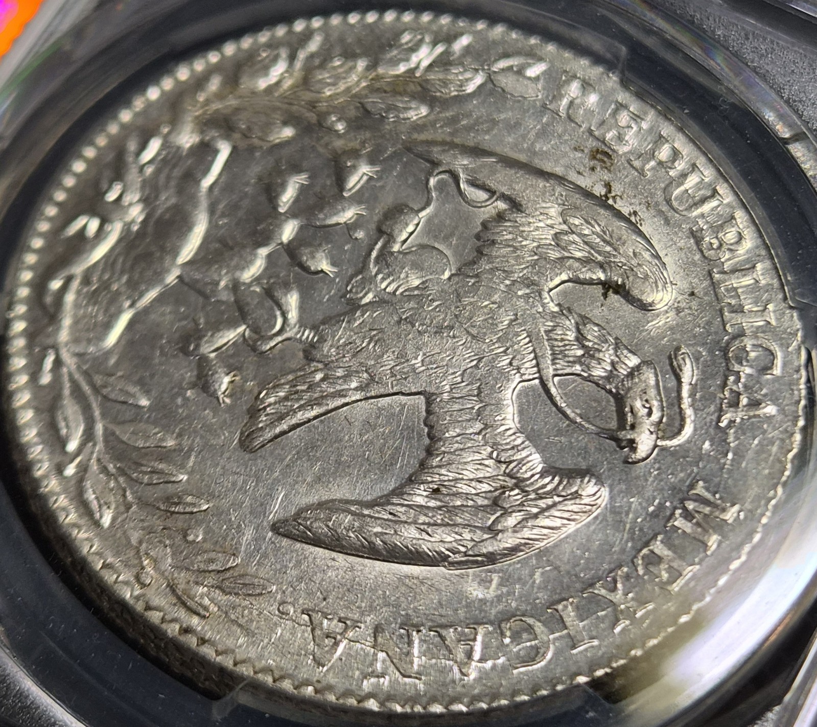 Mexico Second Republic 8 Reales 1884 Mo MH Mexico City Mint PCGS UNC Detail - Image 5