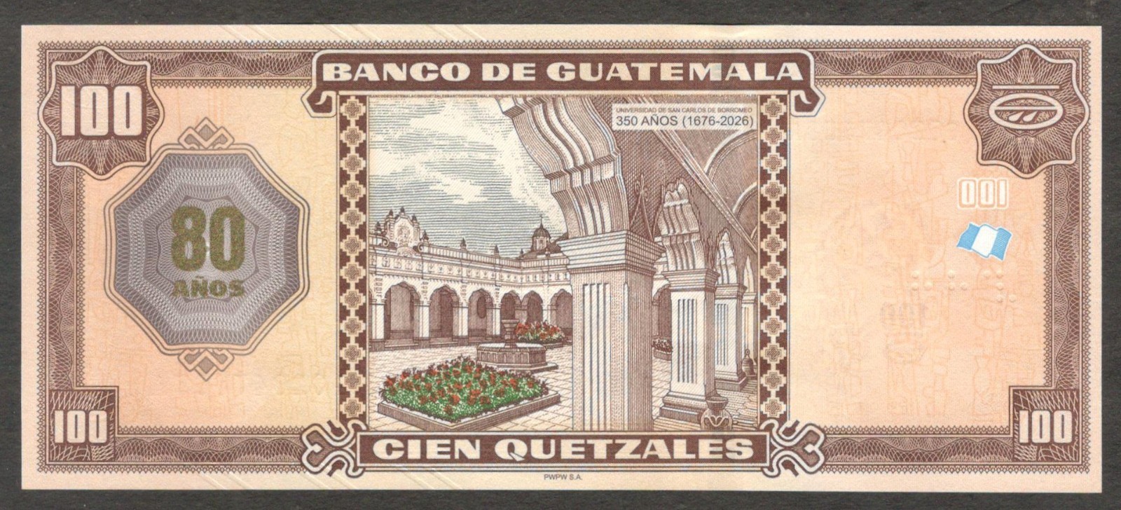Guatemala 100 Quetzales 80th Anniversary of Banco de Guatemala P-130 2025 UNC - Image 6