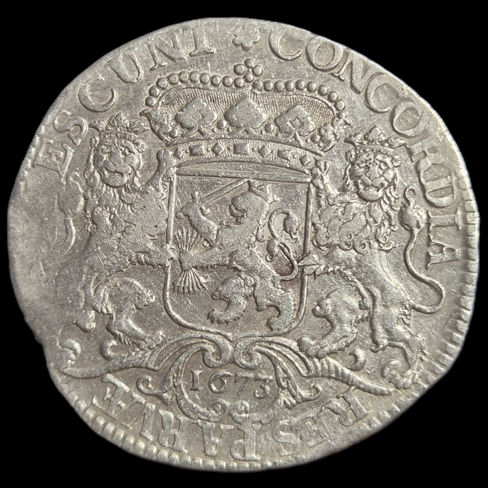 Netherlands Holland Ducaton Silver Horse Rider 1673 XF Sharp Detail - Image 2