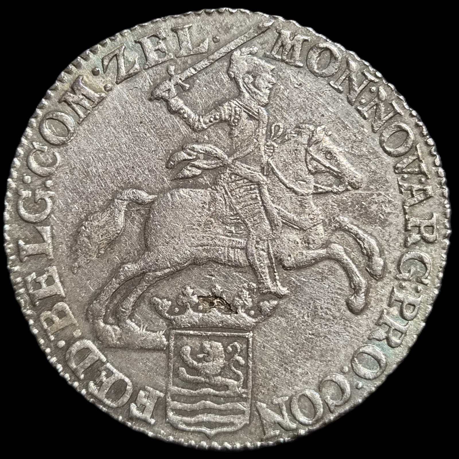 Netherlands Zeeland Ducaton Silver Horse Rider 1790 aUNC Sharp Detail