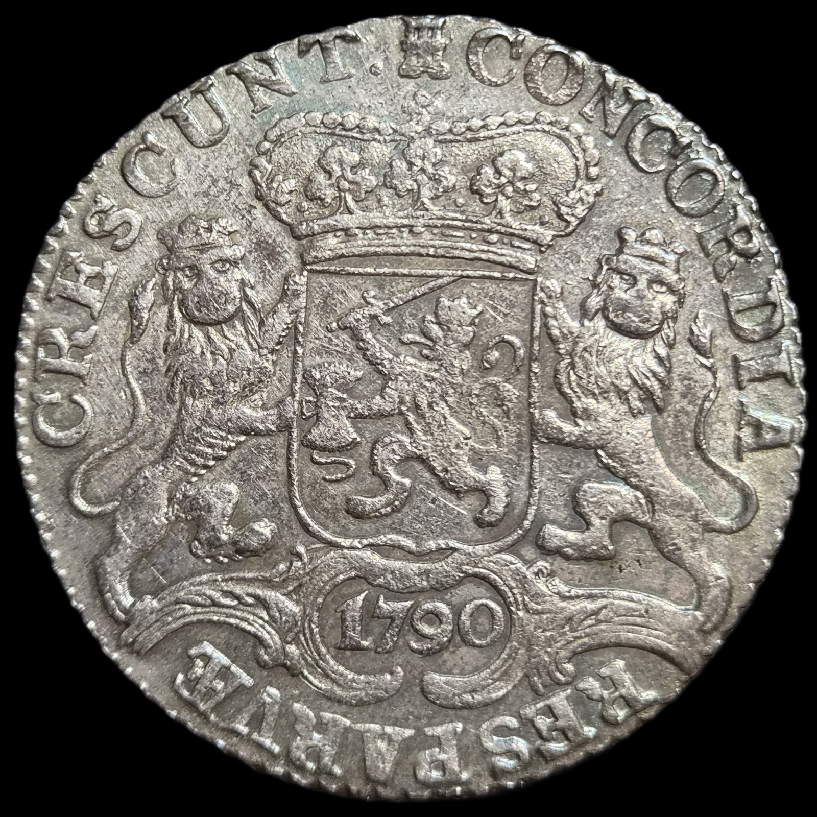 Netherlands Zeeland Ducaton Silver Horse Rider 1790 aUNC Sharp Detail - Image 2