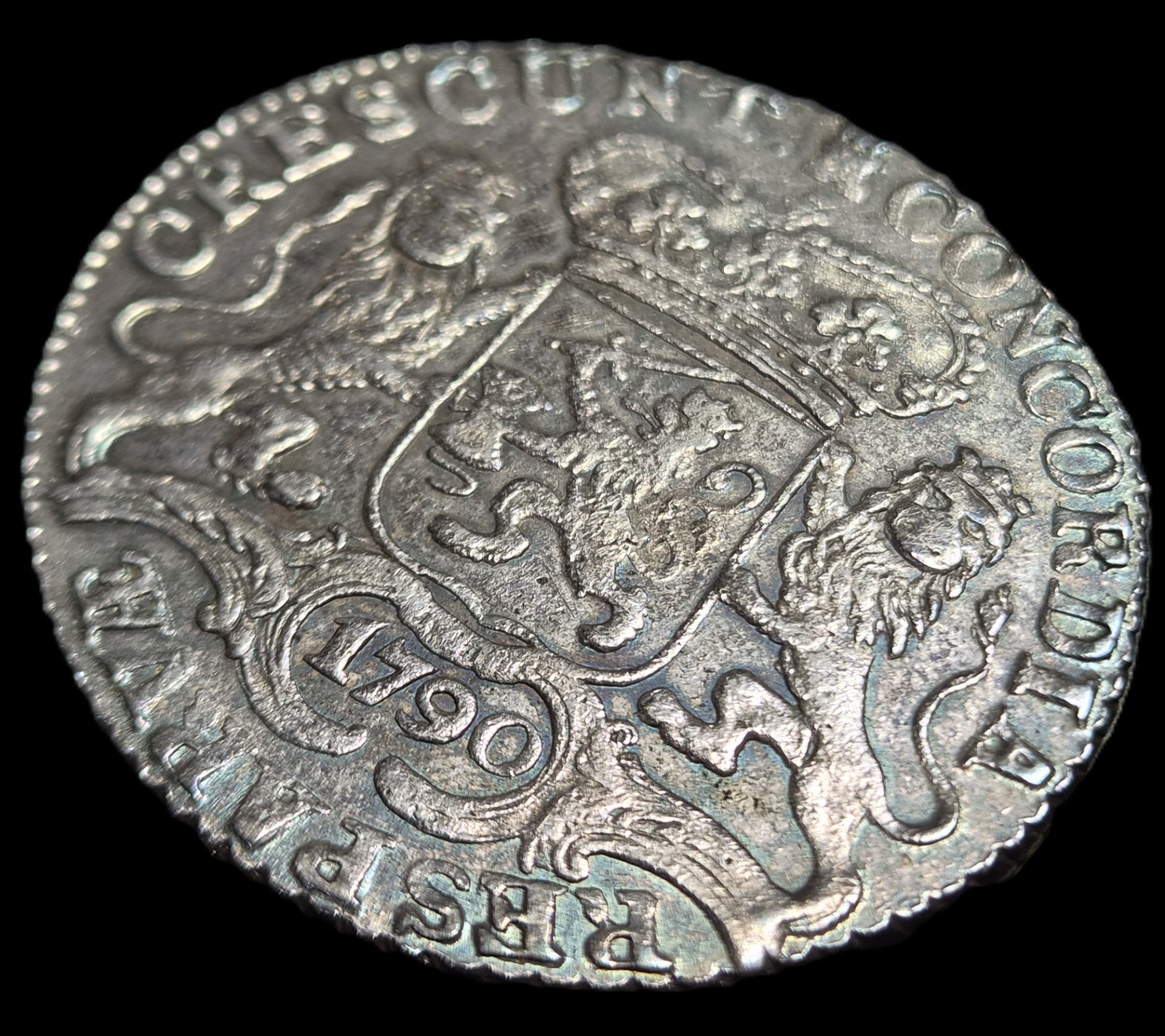 Netherlands Zeeland Ducaton Silver Horse Rider 1790 aUNC Sharp Detail - Image 4