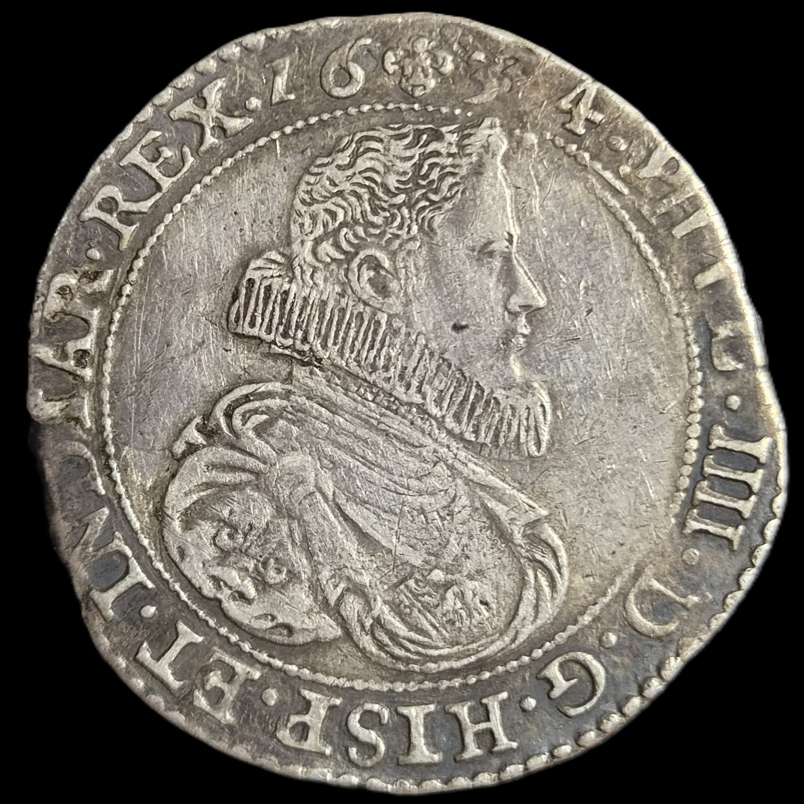 Spanish Netherlands Brabant Ducaton Philip IV IIII 1634 XF Brussels Mint