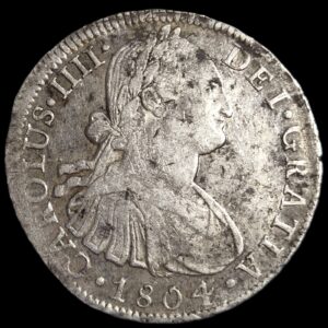 Mexico Spanish Colonial 8 Reales Carol Carolus IIII 1804 Mo TH Mexico City Mint