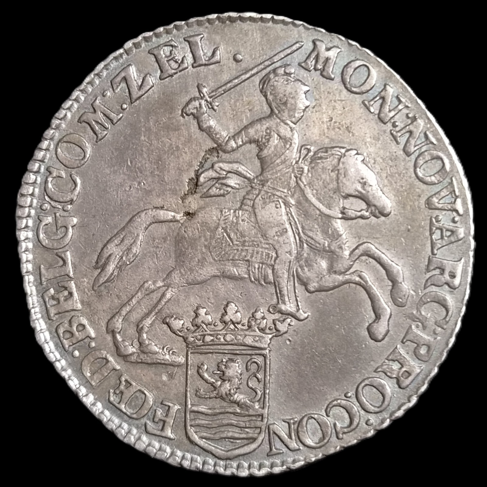Netherlands Zeeland Ducaton Silver Horse Rider 1792 XF Toning