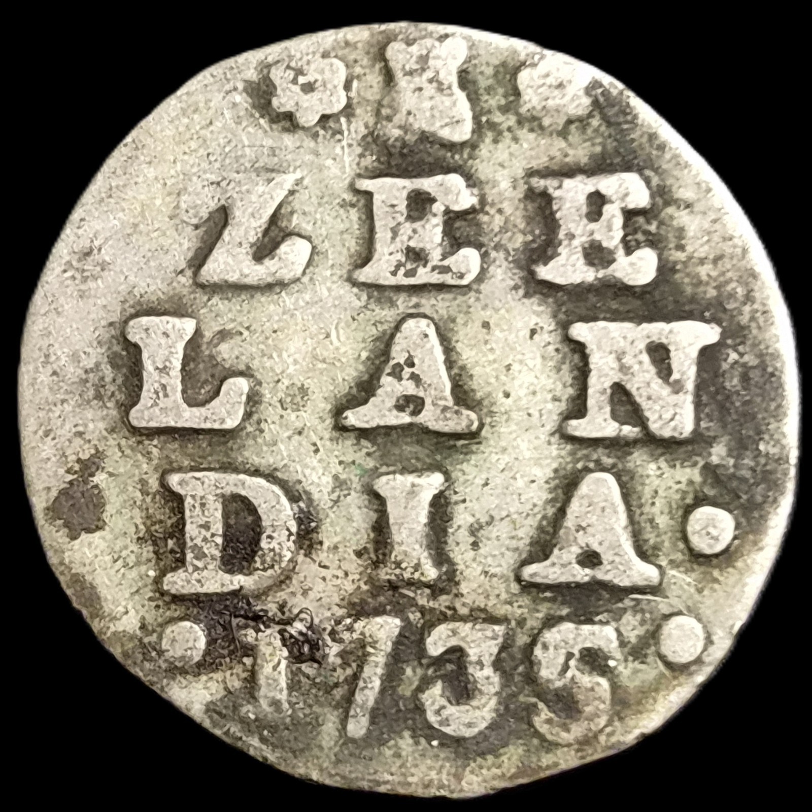 Provincial Dutch Netherlands Zeeland Zeelandia 2 Stuiver 1735 Silver VF