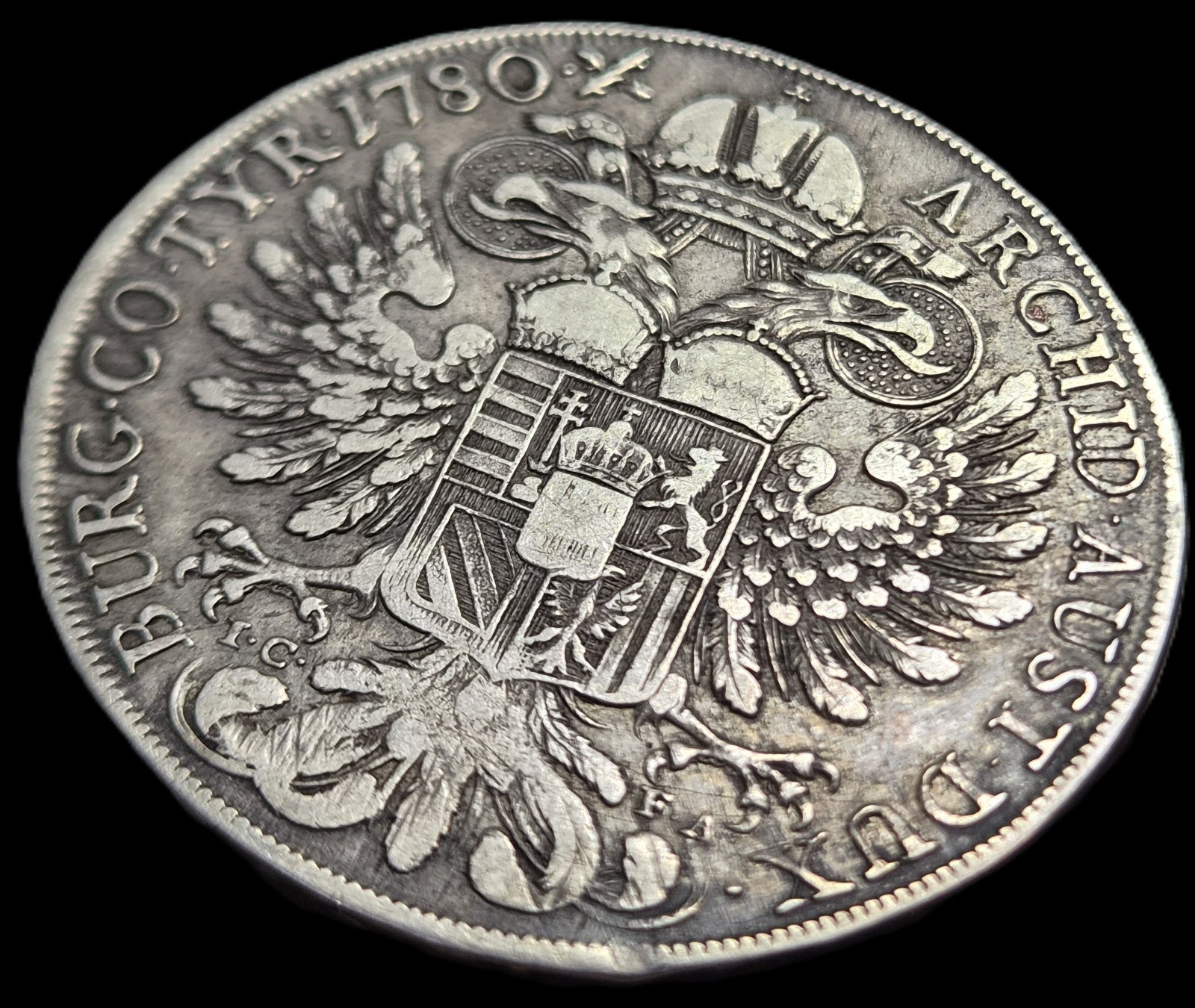 Austria Empire 1 Thaler Taler Maria Theresia 1780 I.C. F.A. VF Vienna Mint - Image 4
