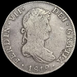 Mexico Spanish Colonial 8 Reales Ferdin Ferdinand VII 1819 Mo JJ MexicoCity Mint