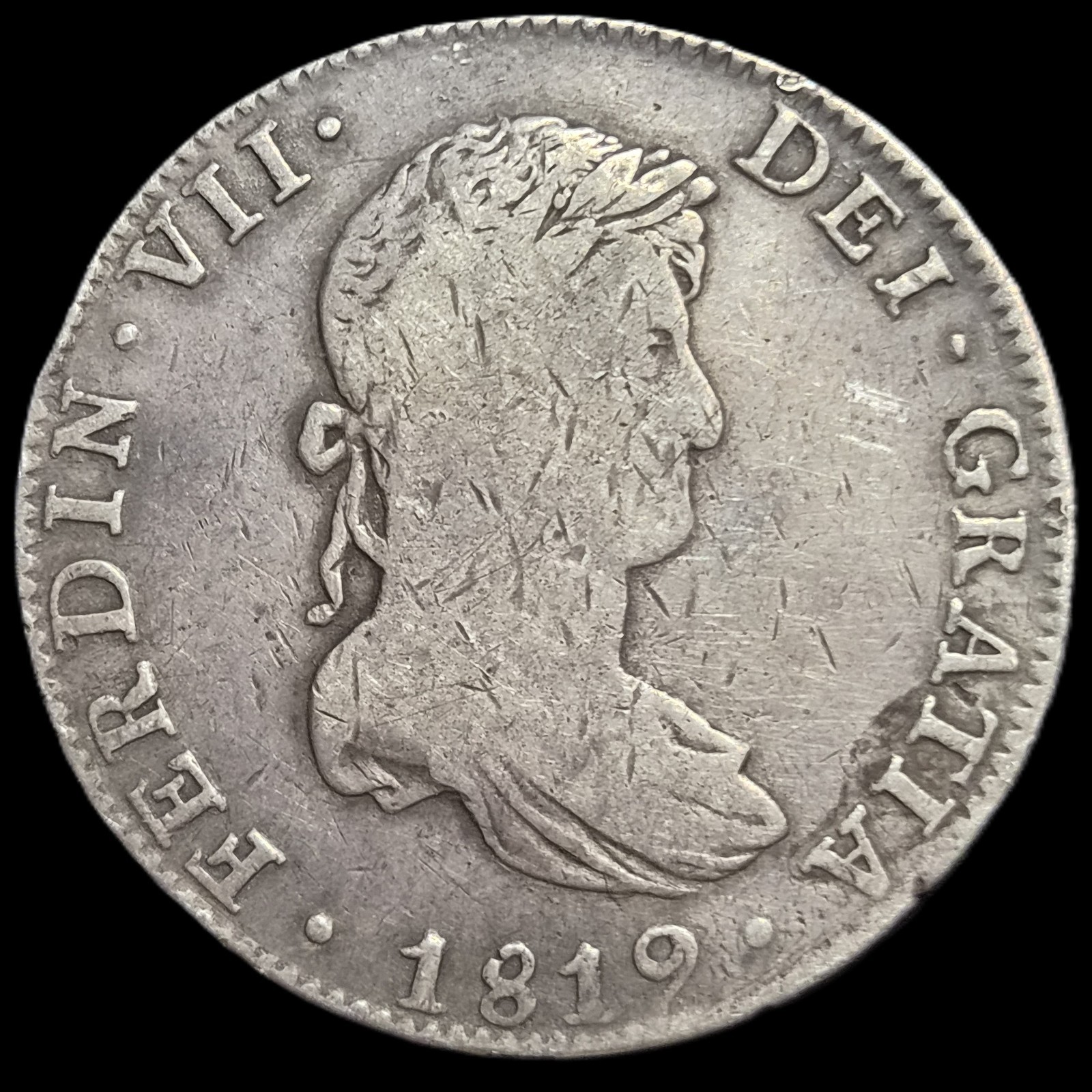 Mexico Spanish Colonial 8 Reales Ferdin Ferdinand VII 1819 Mo JJ MexicoCity Mint
