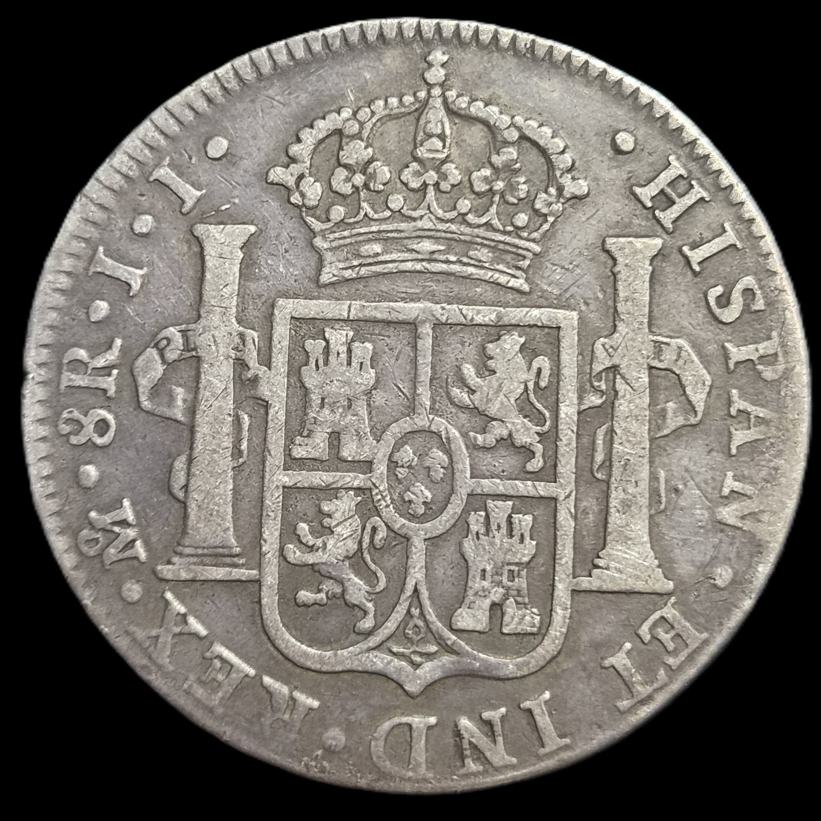 Mexico Spanish Colonial 8 Reales Ferdin Ferdinand VII 1819 Mo JJ MexicoCity Mint - Image 2