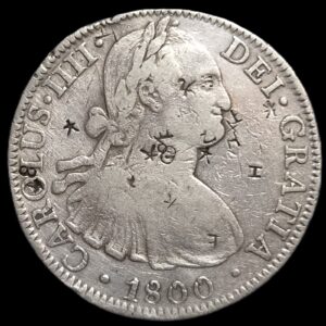 Mexico Spanish Colonial 8 Reales Carol Carolus IIII 1800 Mo FM Chinese Chopmark