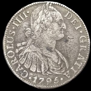 Mexico Spanish Colonial 8 Reales Carol Carolus IIII 1795 Mo FM Mexico City Mint