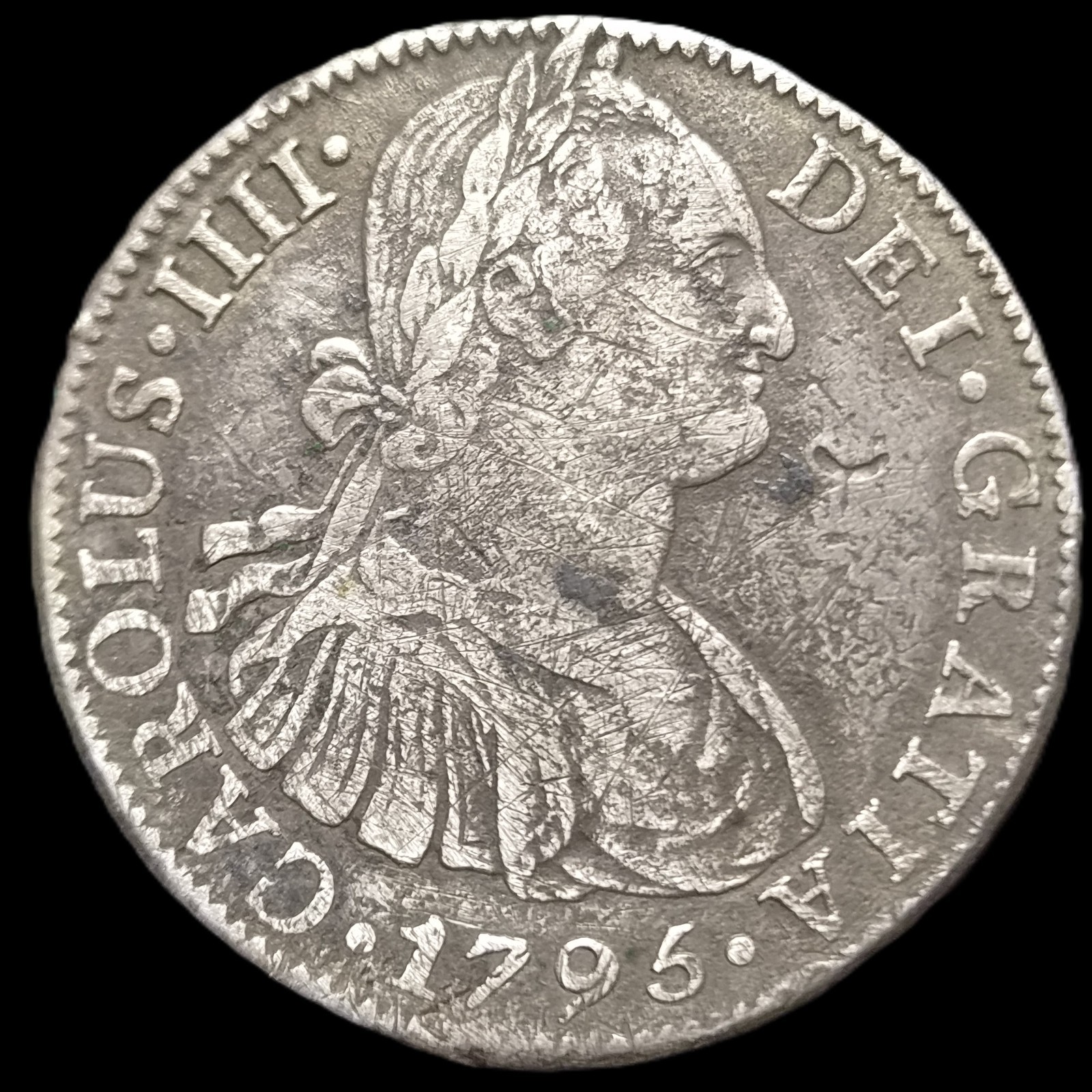 Mexico Spanish Colonial 8 Reales Carol Carolus IIII 1795 Mo FM Mexico City Mint